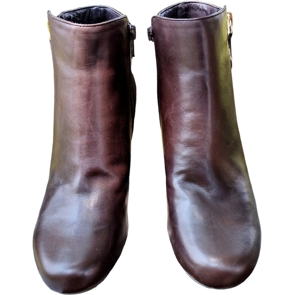 Isaac Mizrahi Leather & Suede Kierra Wedge Ankle Boot, Brown, Size 7.5 W Women's - Picture 3 of 9